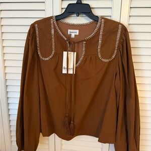 & merci brown cotton shirt - NWT size L